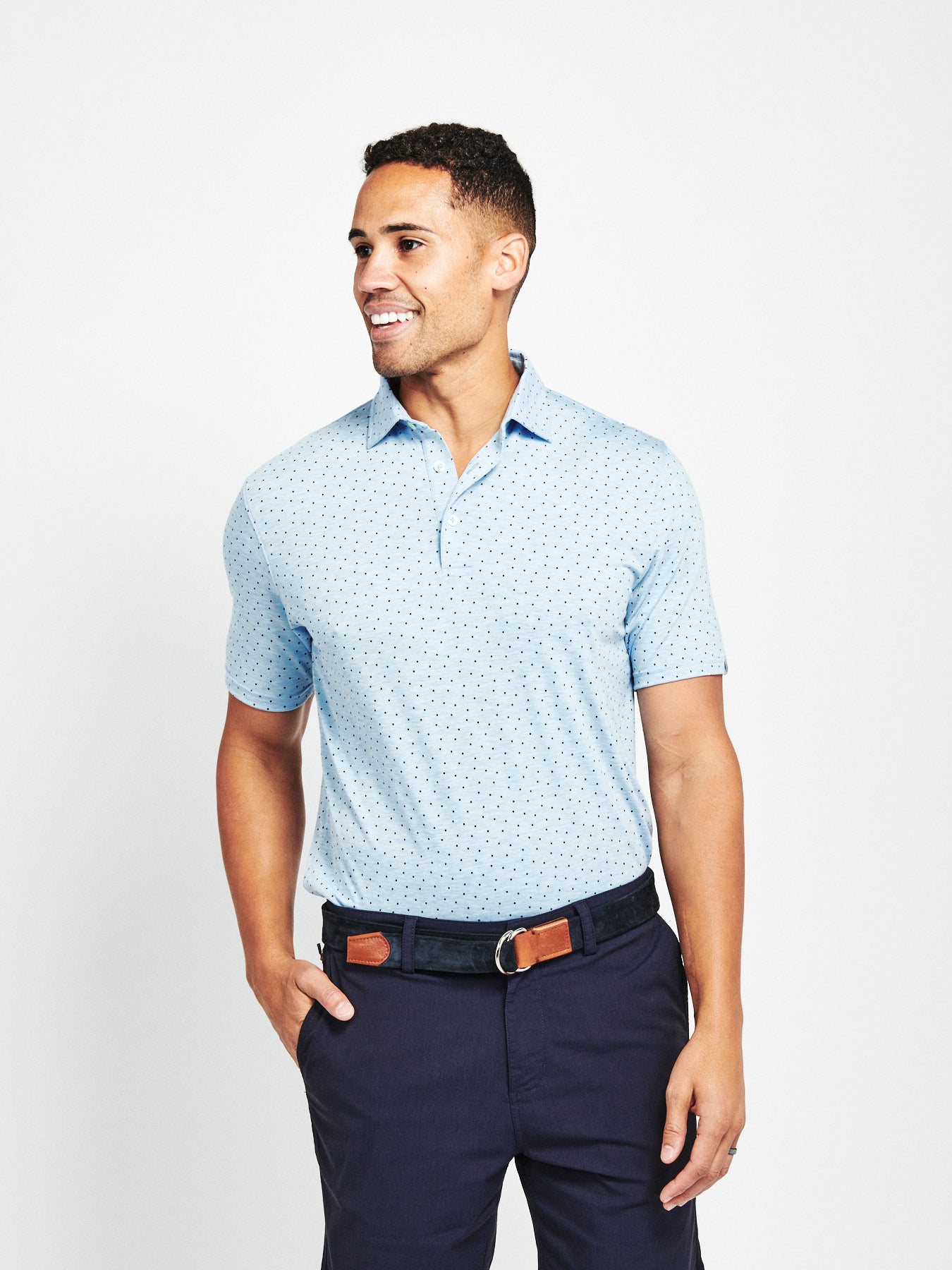 : OTS Men's Poly Dot Polo : Clothing, Shoes & Jewelry