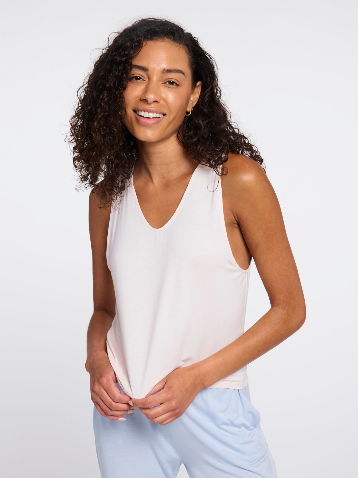 White Silk Camisoles Top For Women Soft Sleep Tanks Loungewear