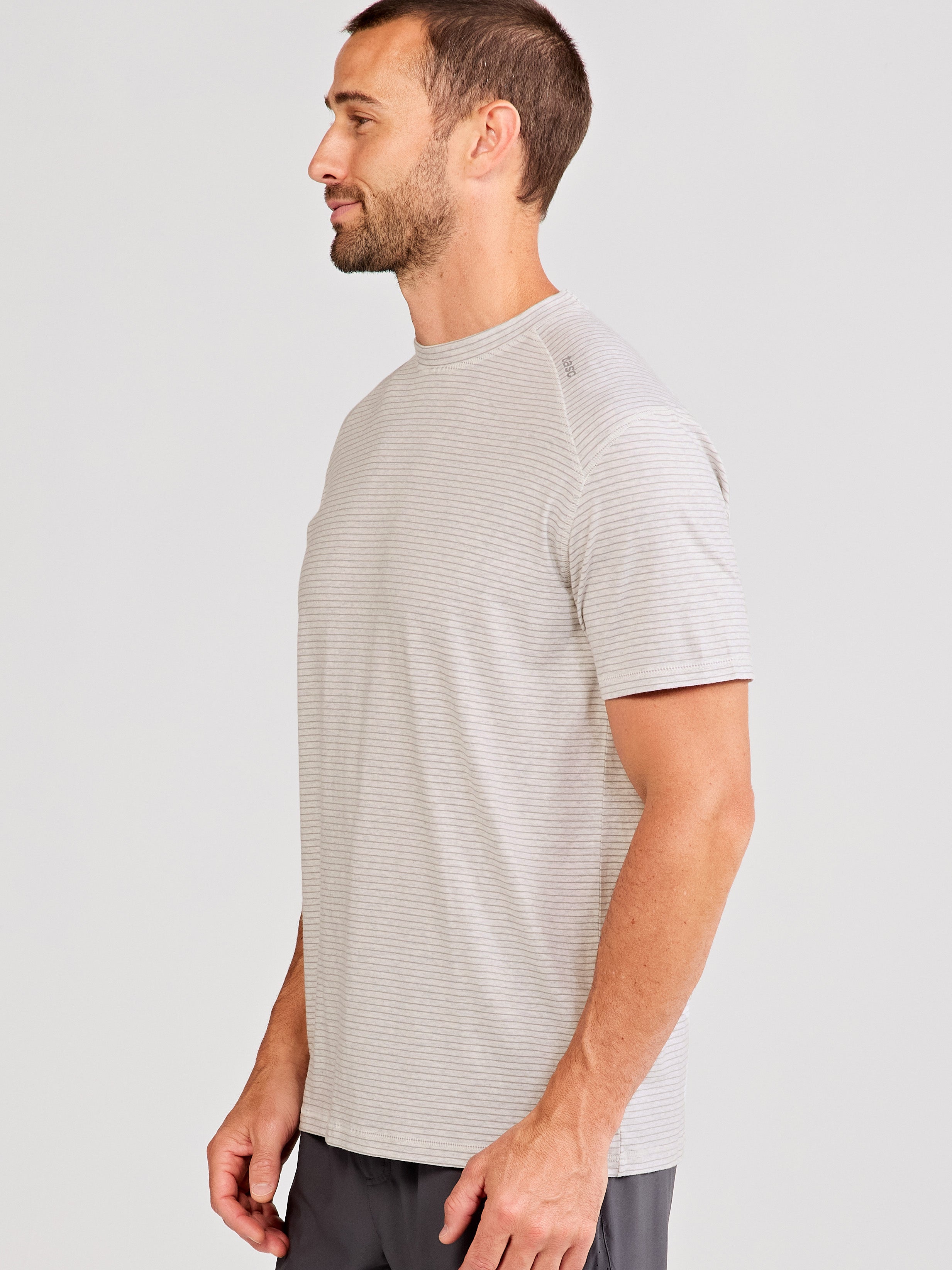 Carrollton T Mini Stripe tasc Performance (MarbleHeather/SharkGray)