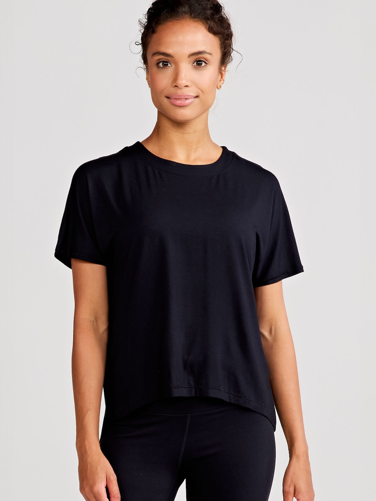 Uptown Luxe Cross Back T-Shirt- tasc Performance (Black)