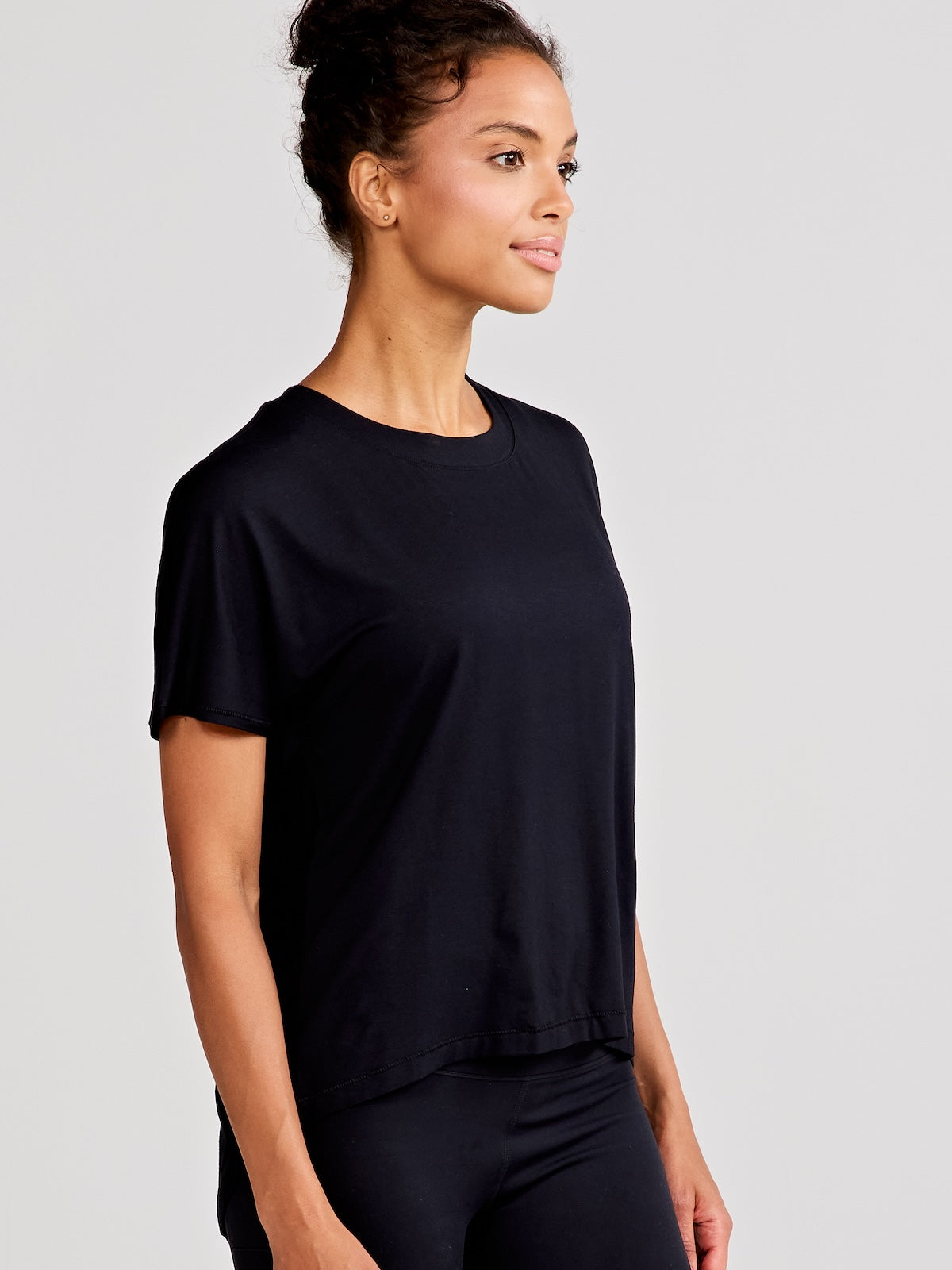 Uptown Luxe Cross Back T-Shirt- tasc Performance (Black)