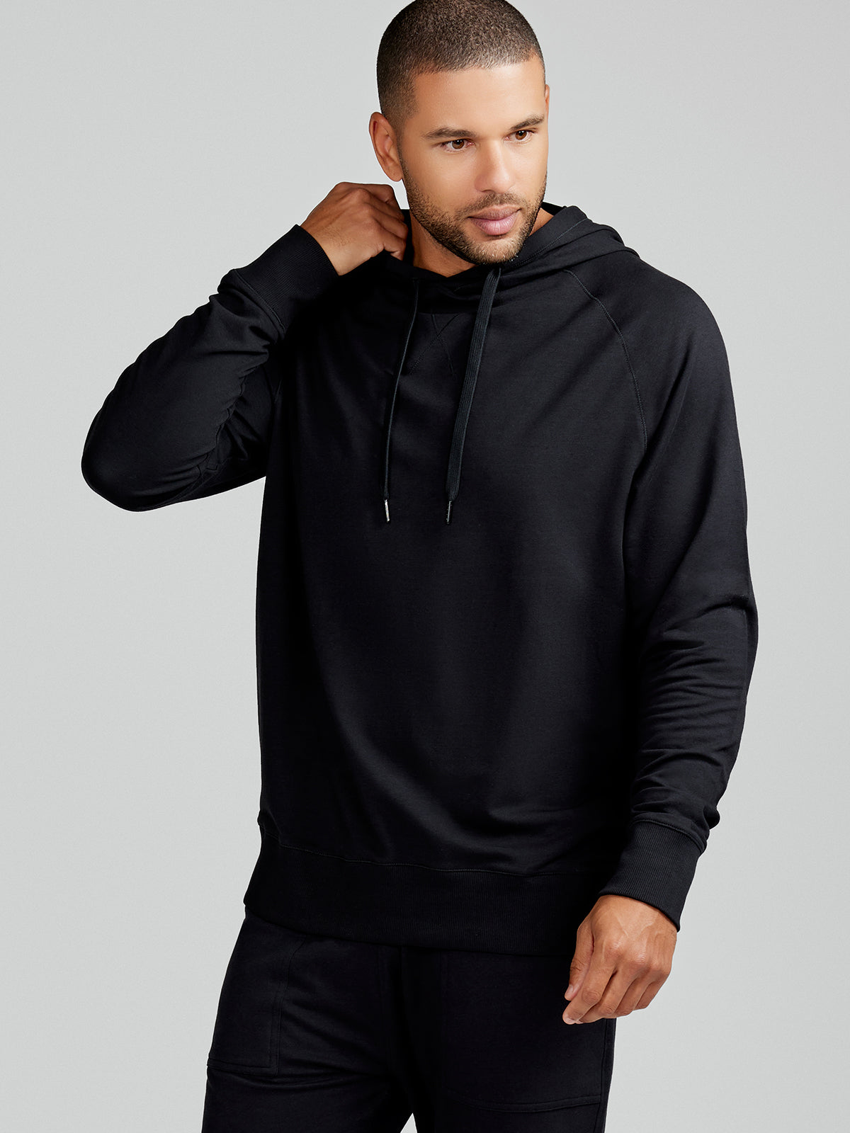 French terry best sale black hoodie