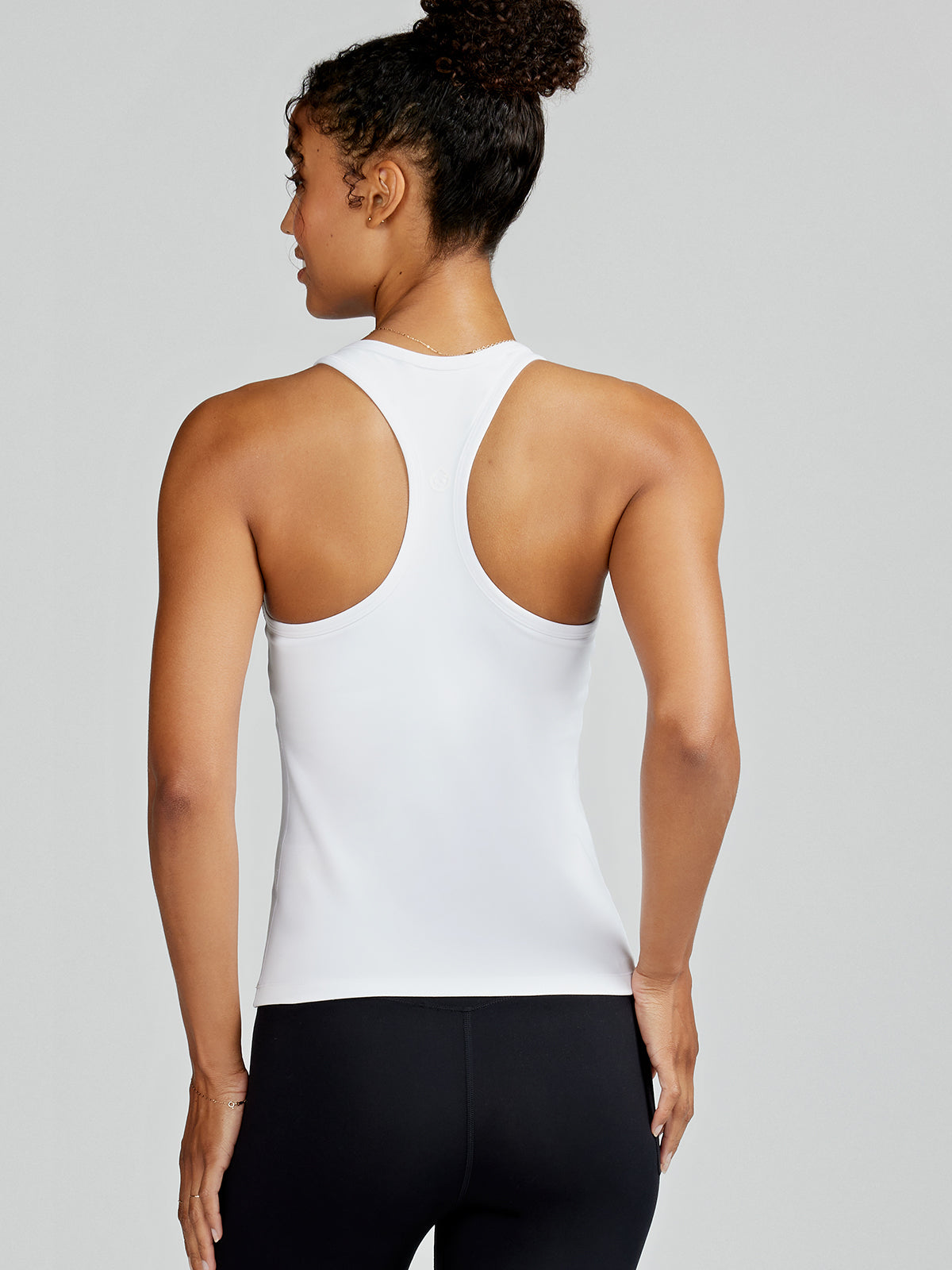 Sculptive Racer Back Tank with Built-in Bra - tasc Performance (White)