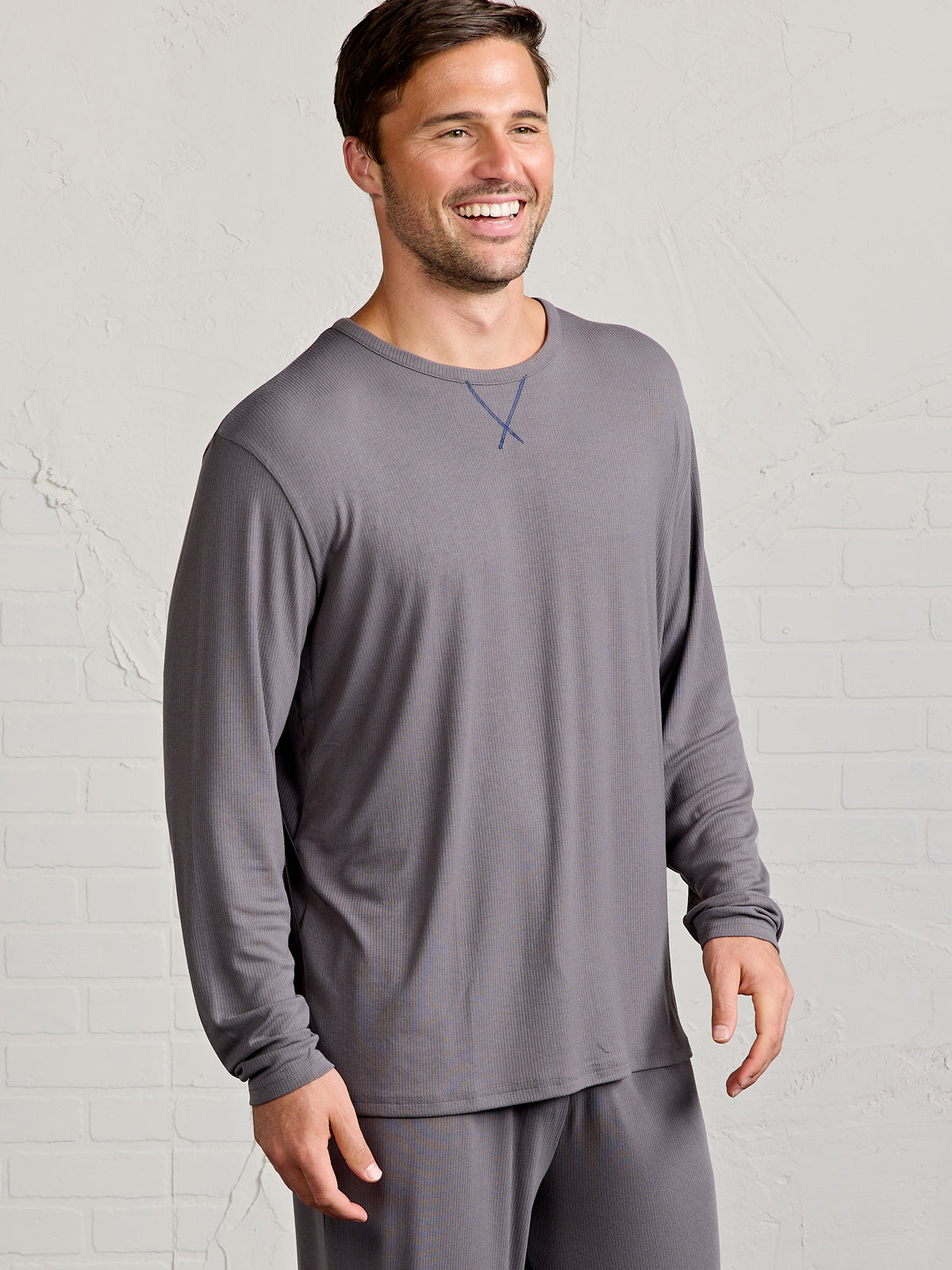 Microluxe Rib Sleep Long Sleeve tasc Performance (StoneGray)