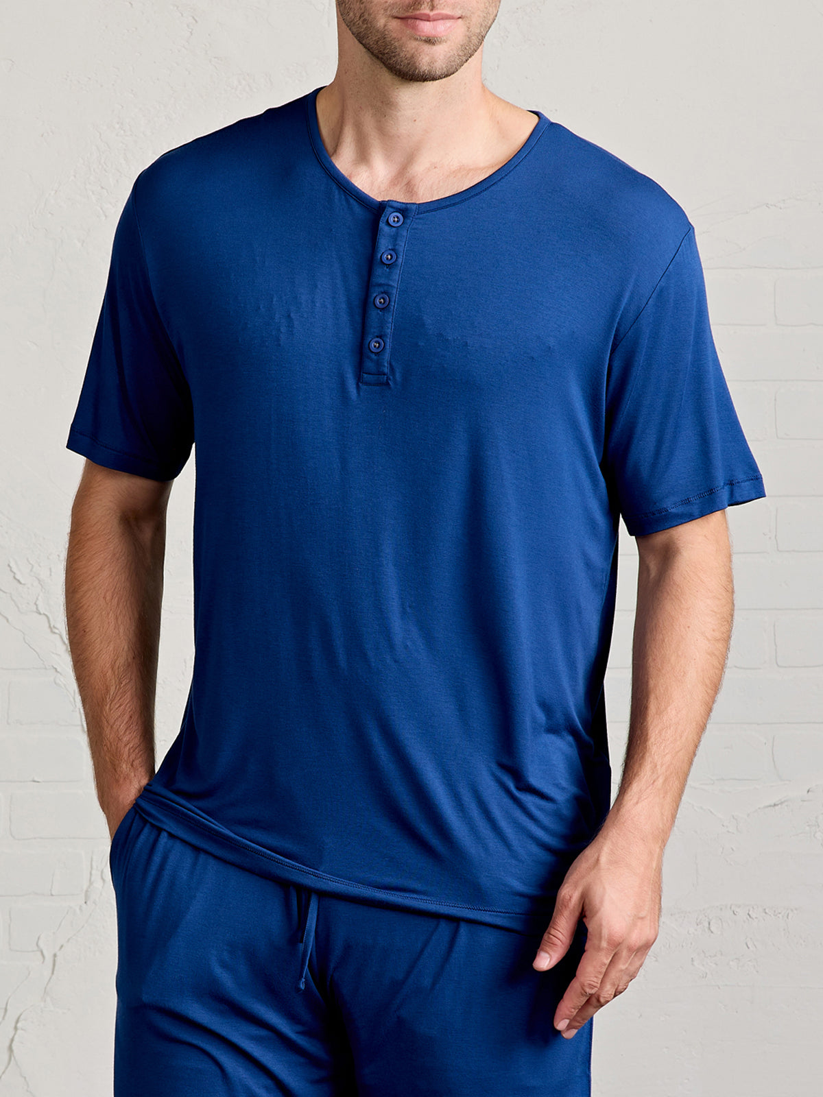 Bamboo Silk Henley - tasc Performance (MarineBlue)