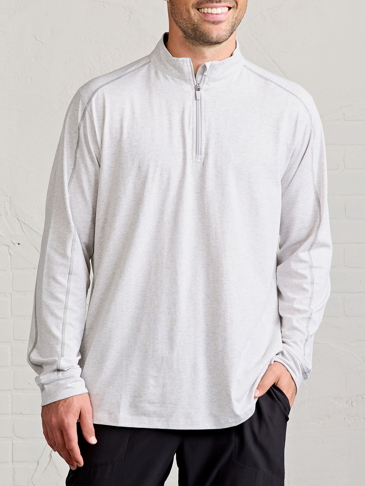 Carrollton Lightweight Quarter Zip tasc Performance (MarbleHeather/SharkGray)