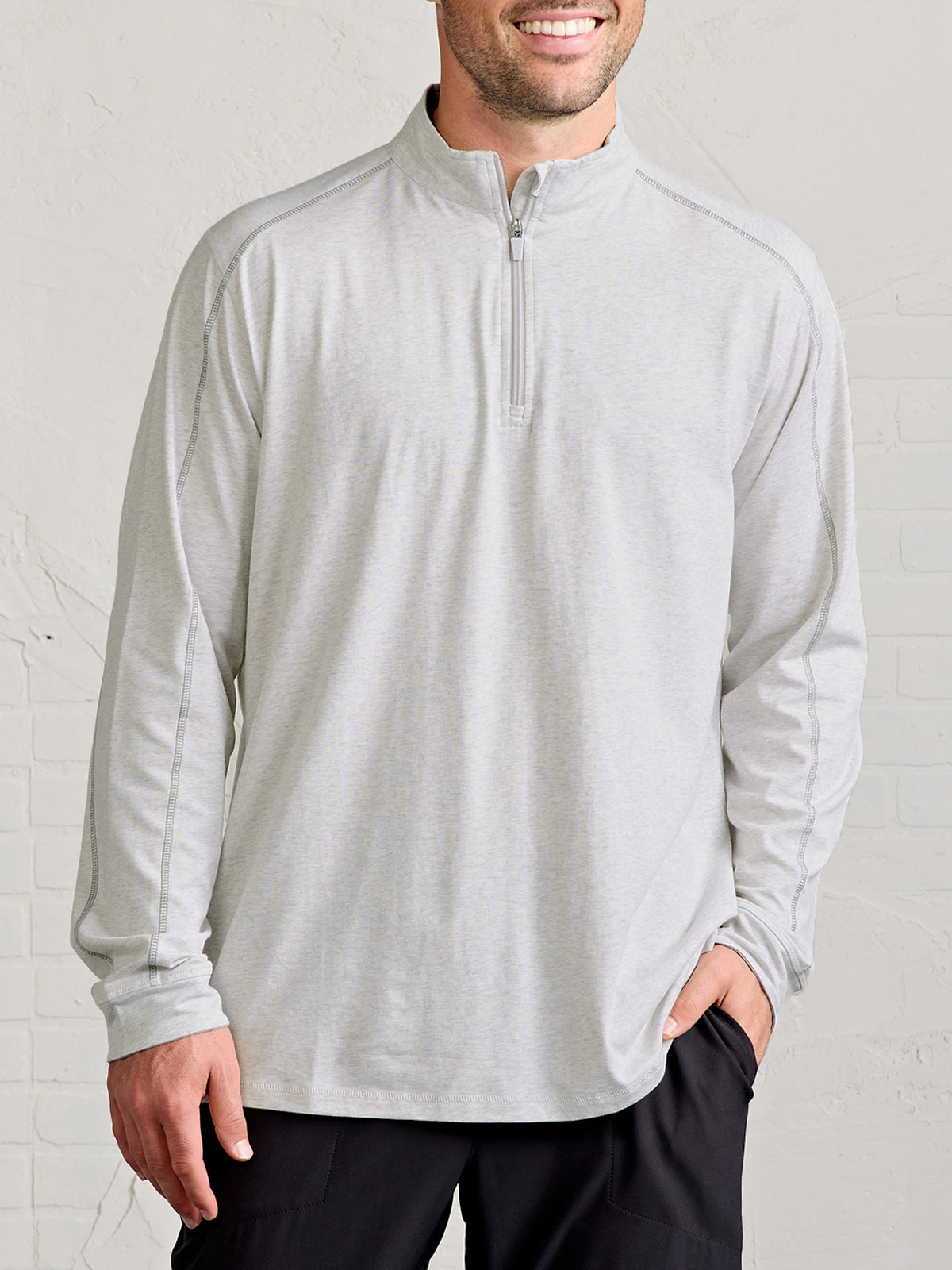 Carrollton Lightweight Quarter Zip tasc Performance (MarbleHeather/SharkGray)