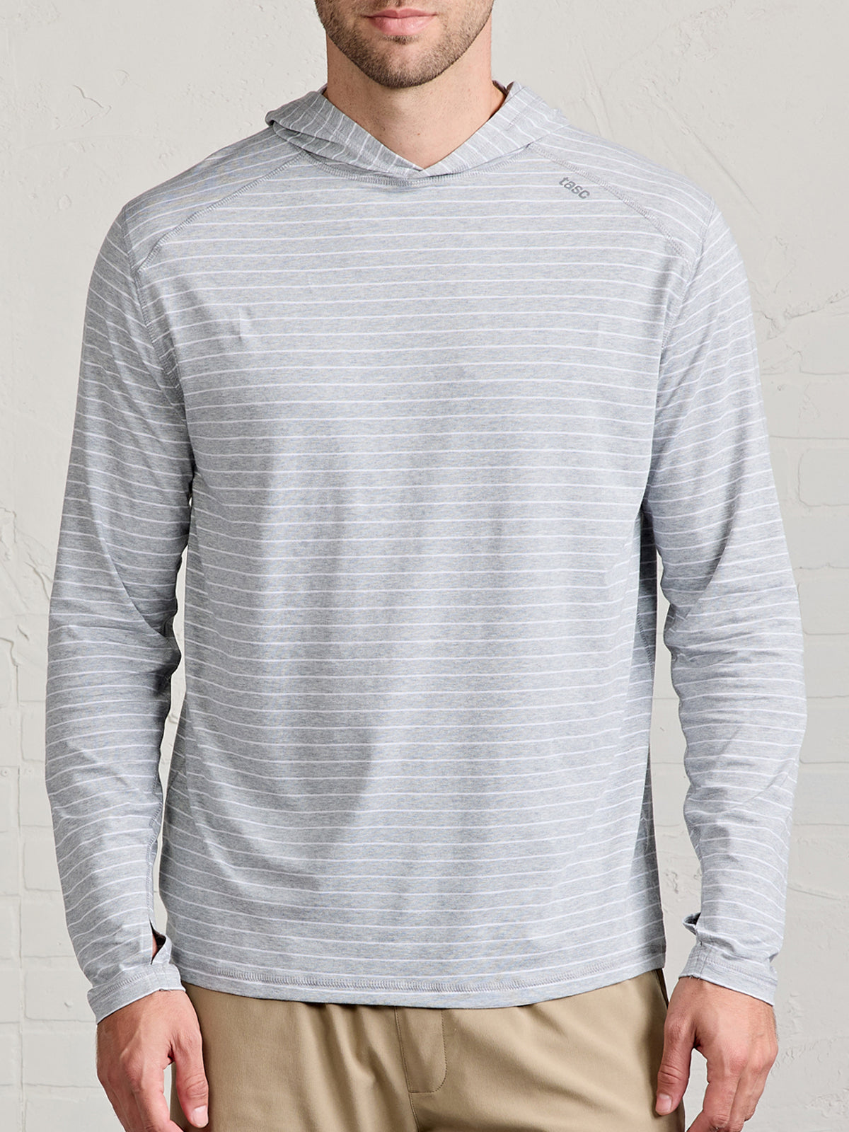 Carrollton Lightweight Quarter Zip tasc Performance (PerfectGrayHeather/White)