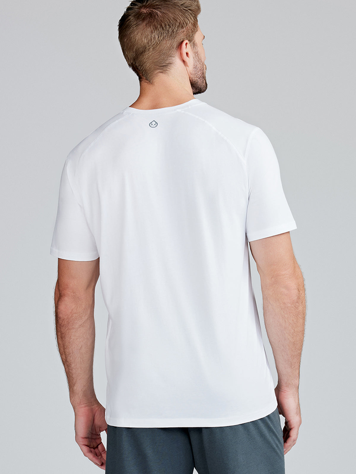 White v neck t shirt clearance back