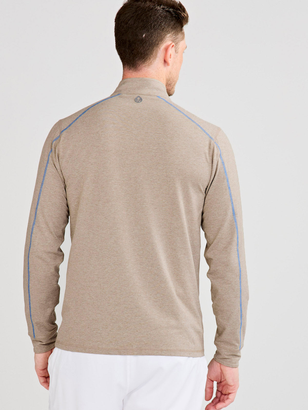 Carrollton Lightweight Quarter Zip (GrayOakHeather/GalacticBlue)