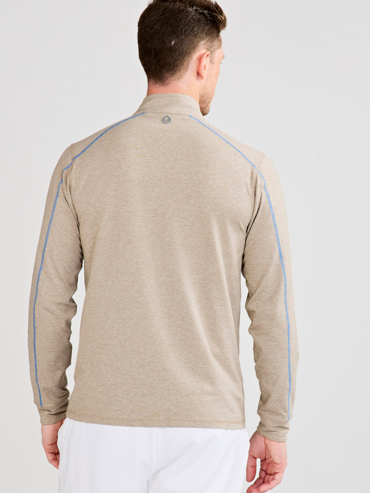 Carrollton Lightweight Quarter Zip (GrayOakHeather/GalacticBlue)