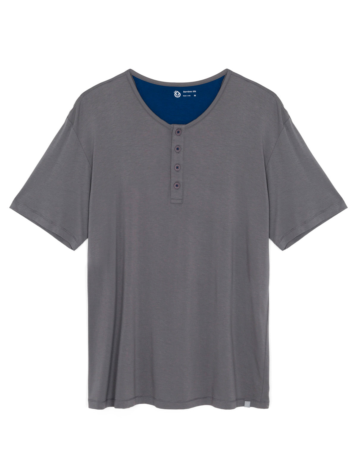 Bamboo Silk Sleep Short Sleeve Henley tasc Performance (StoneGray)