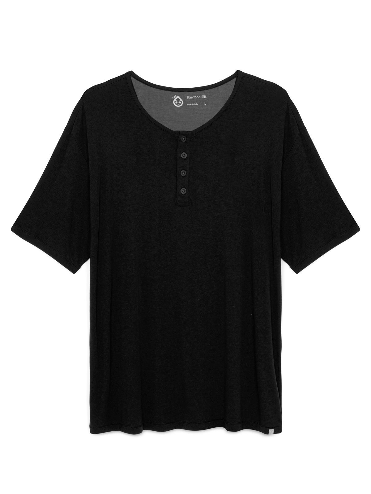 Bamboo Silk Short Sleeve Henley - tasc Performance (Black)