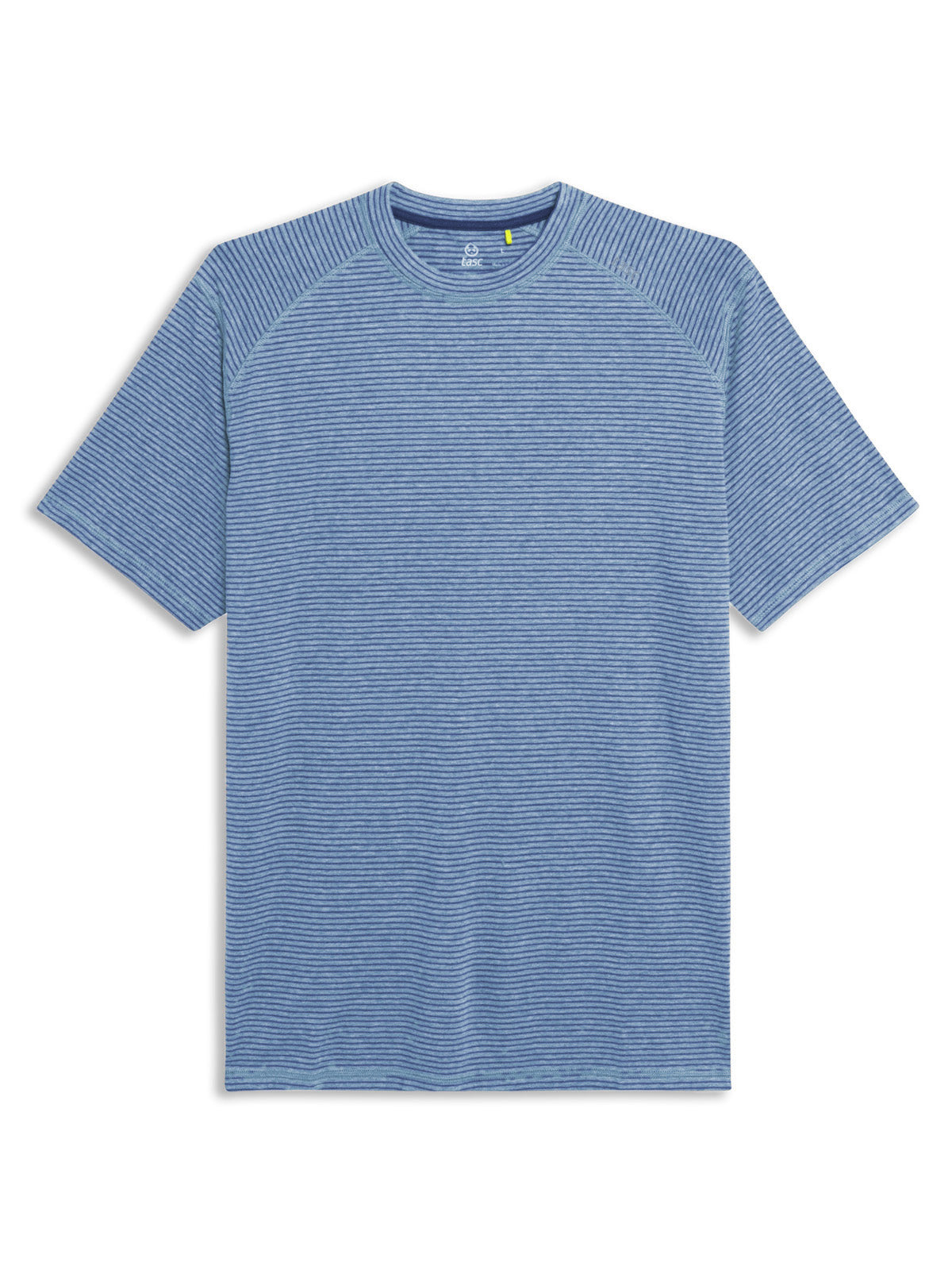 Carrollton Fitness T-Shirt - Mini Stripe - tasc Performance (ChambrayHeather/ClassicNavy)