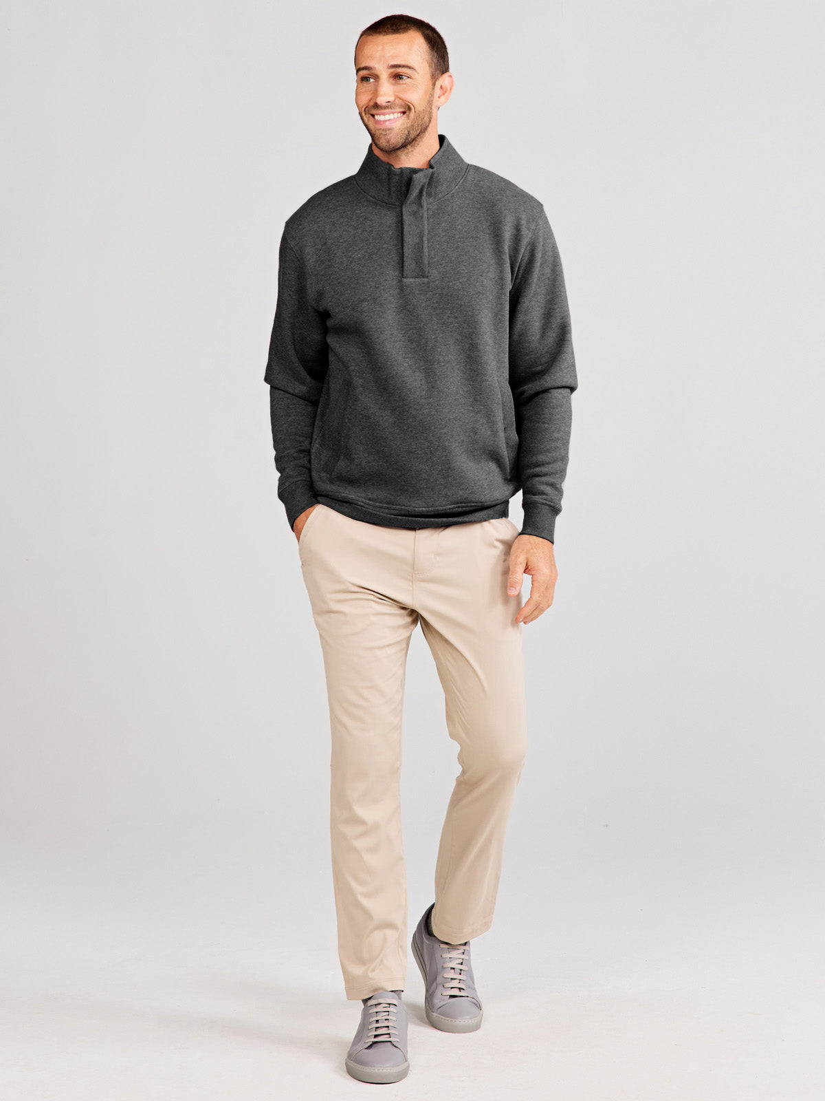 Hudson Henley Sweatshirt tasc Performance (IronHeather)