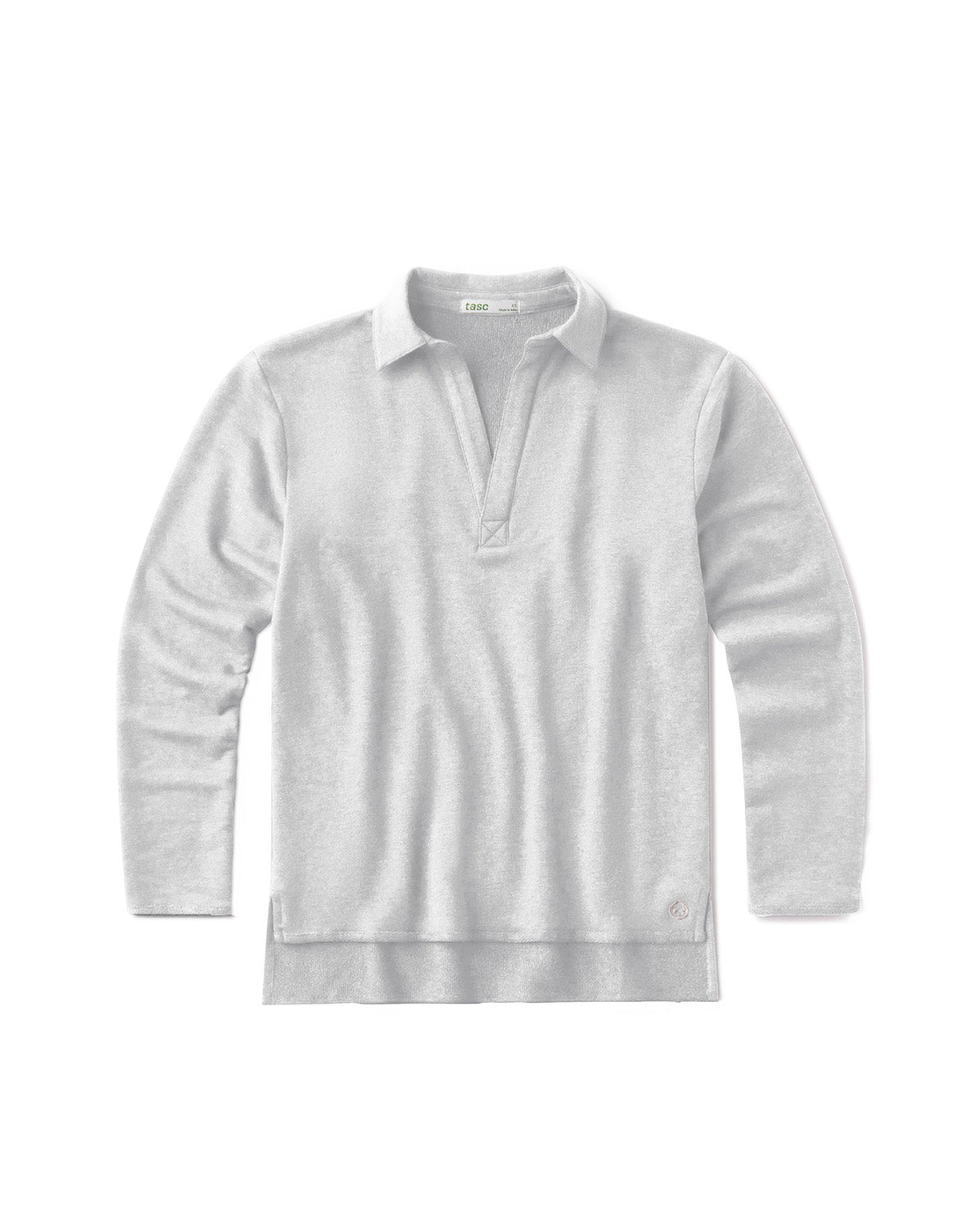 French Terry Polo Sweatshirt - tasc Performance (LightHeatherGray)