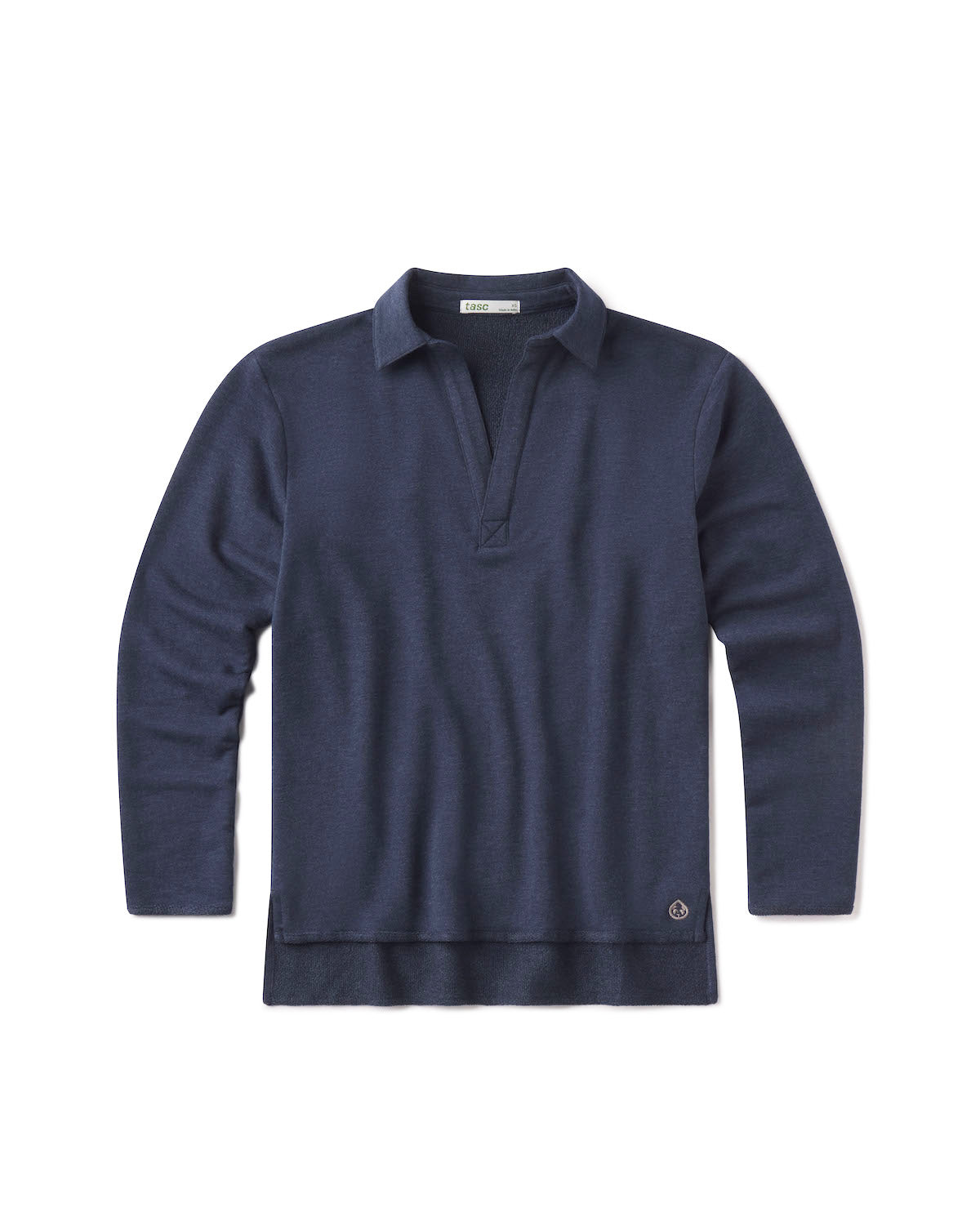 French Terry Polo Sweatshirt - tasc Performance (ClassicNavyHeather)