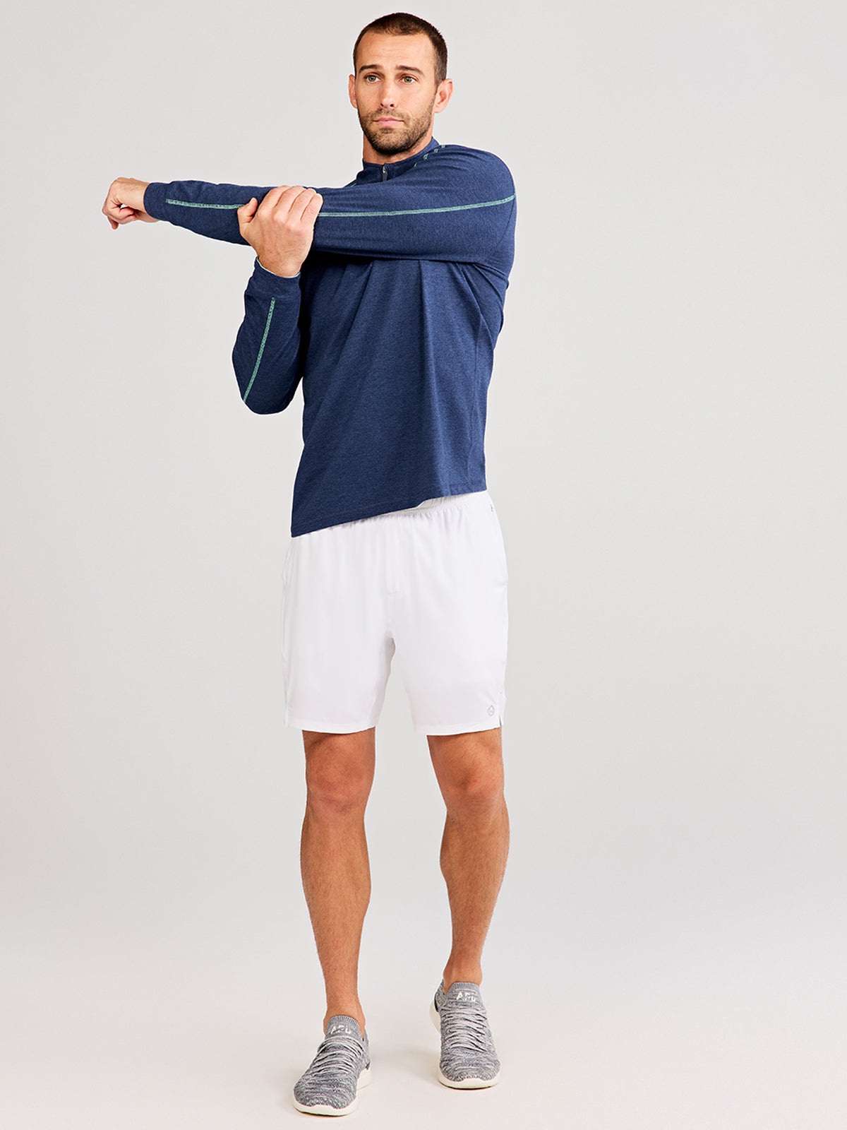 Carrollton Lightweight Quarter Zip - tasc Performance (ClassicNavyHeather/SeaGreenHeather)