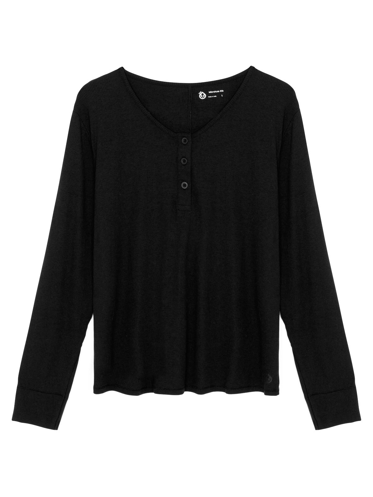 MicroLuxe Rib Long Sleeve Henley - tasc Performance (Black)