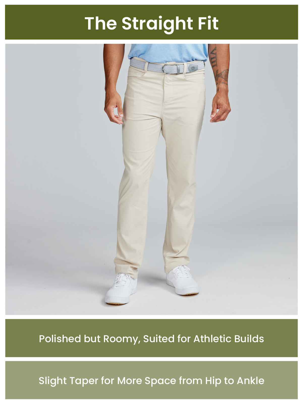 Motion Pant Straight Fit - Mid-Khaki tasc Performance (Mid-Khaki)