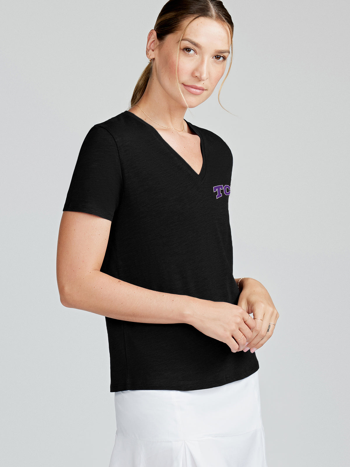 NOLA V-Neck T-Shirt - TCU tasc Performance (Black)