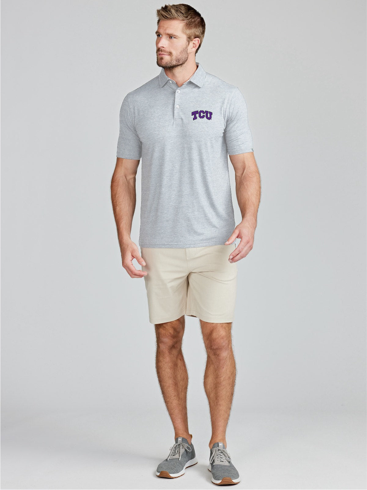 Cloud Lightweight Polo - TCU tasc Performance (LightHeatherGray)