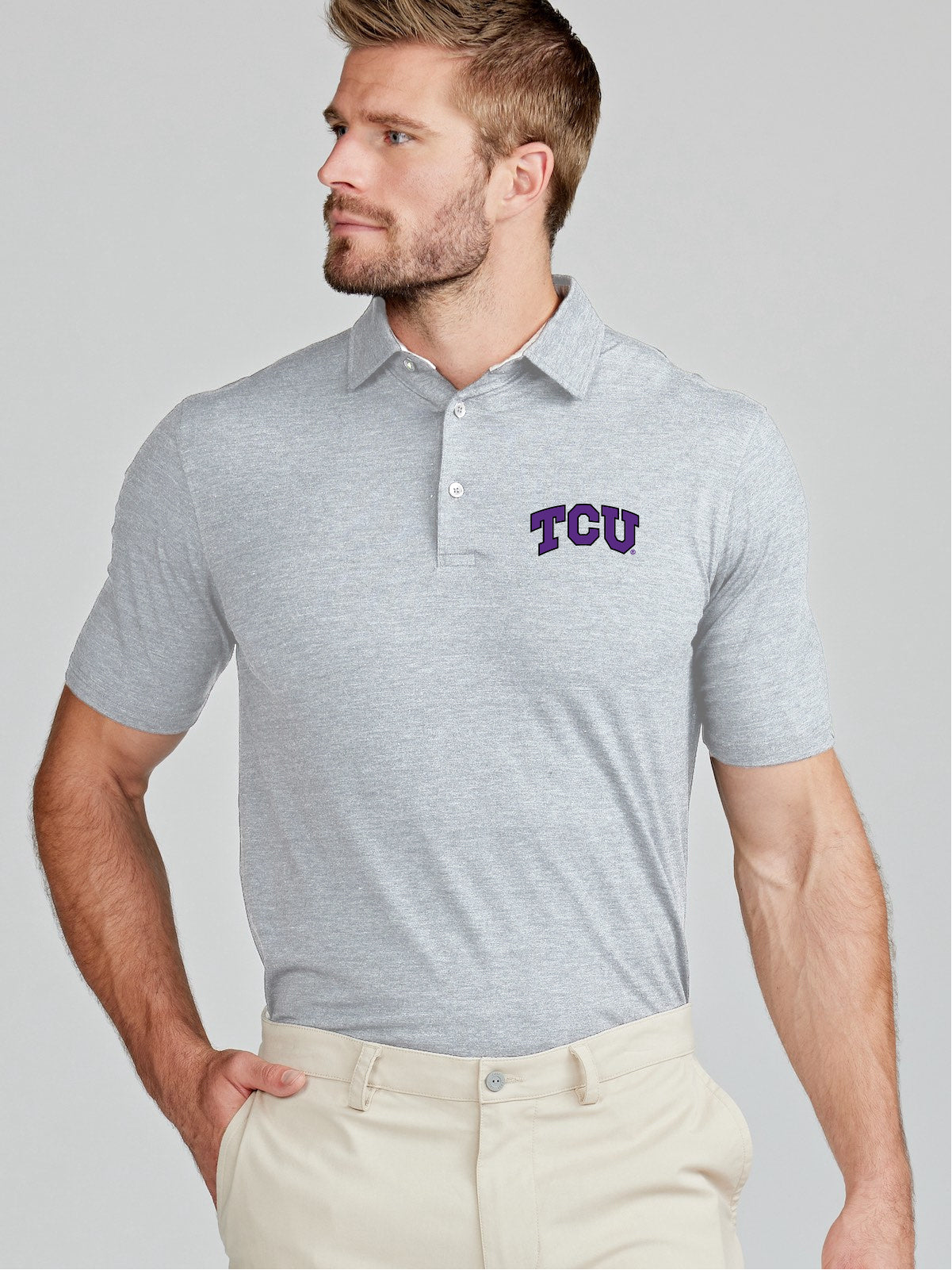 Cloud Lightweight Polo - TCU tasc Performance (LightHeatherGray)