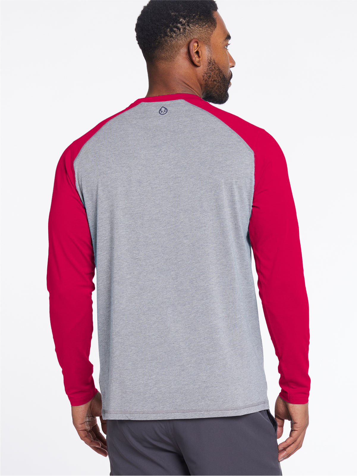 Carrollton Blocked Long Sleeve Fitness T-Shirt - Arkansas - tasc Performance (LightHeatherGray/CrimsonC)