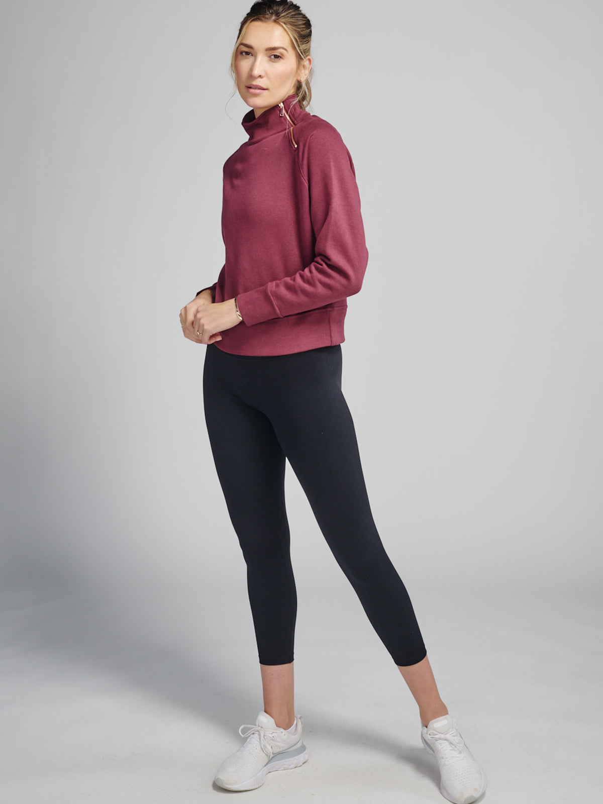 Transcend Side Zip Fleece tasc Performance (Wineberry)