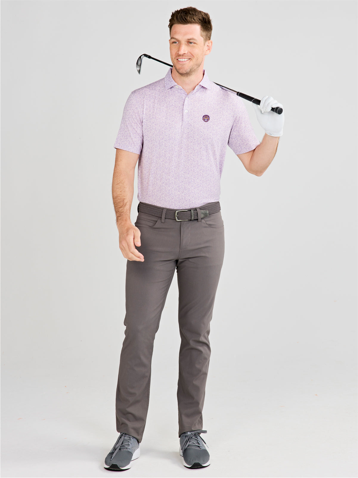 Cloud Lightweight Polo Palms - LSU tasc Performance (LilacHeatherPalms)