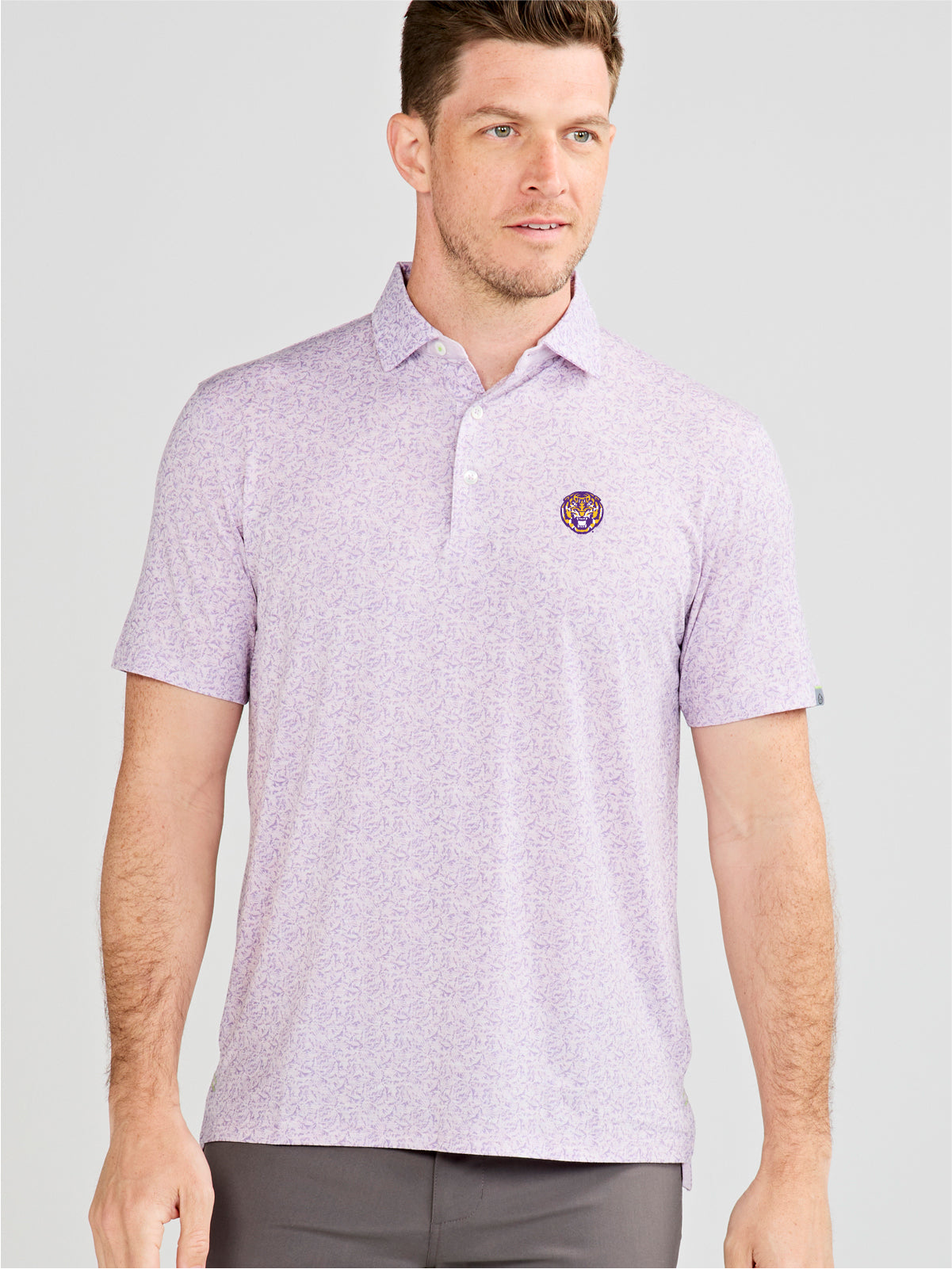 Cloud Lightweight Polo Palms - LSU tasc Performance (LilacHeatherPalms)