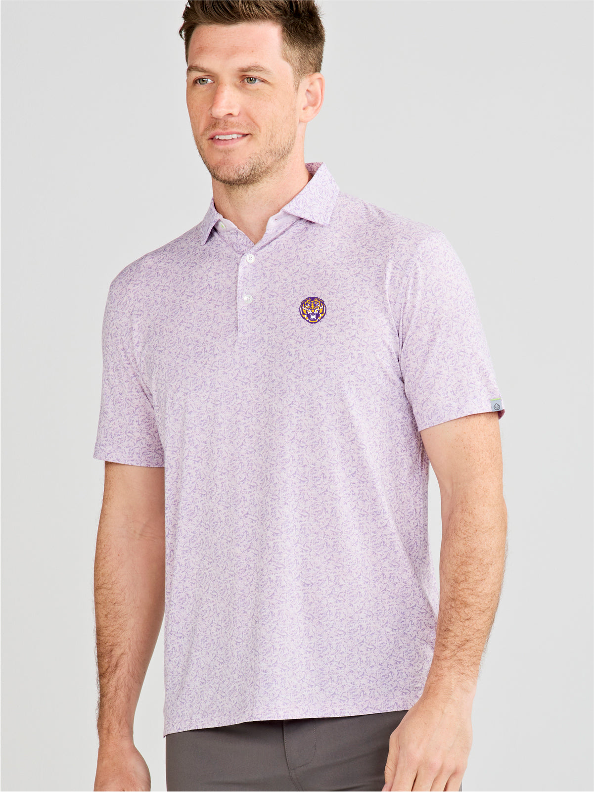 Cloud Lightweight Polo Palms - LSU tasc Performance (LilacHeatherPalms)