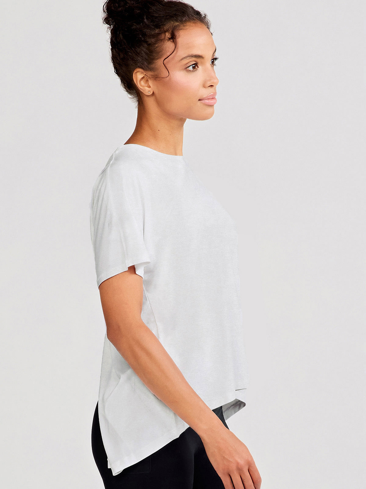 Uptown Luxe Cross Back T-Shirt - tasc Performance (LightHeatherGray)