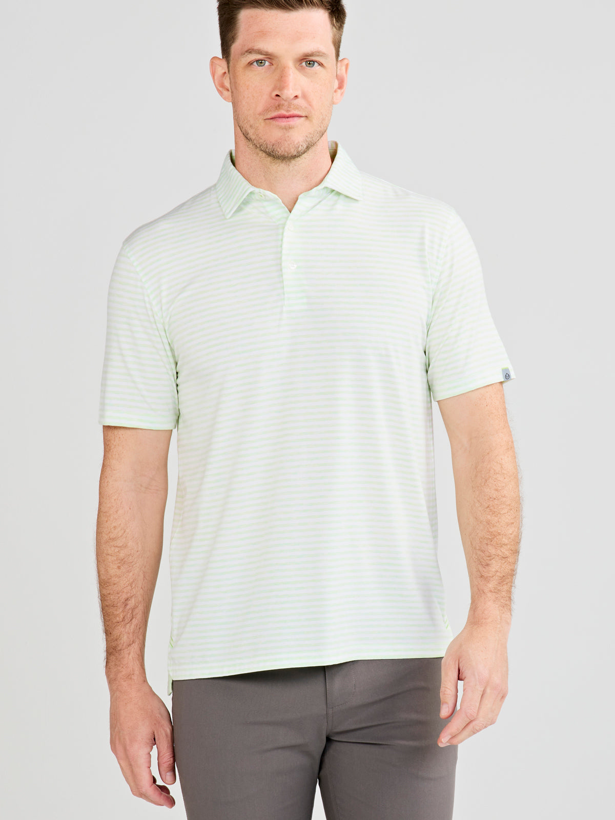 Cloud Polo - Air Stripe - tasc Performance (AloeHeather/White)