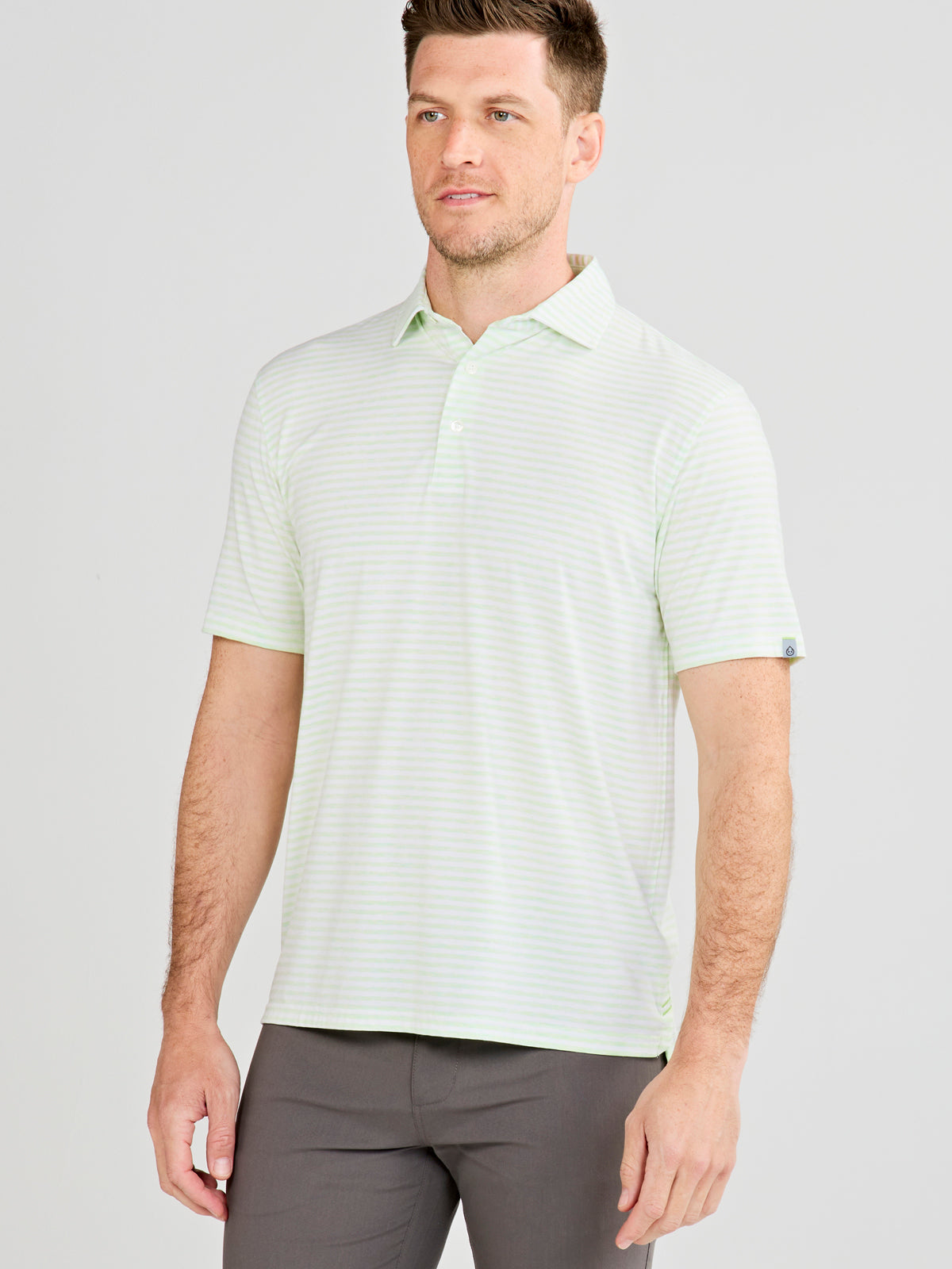 Cloud Polo - Air Stripe - tasc Performance (AloeHeather/White)