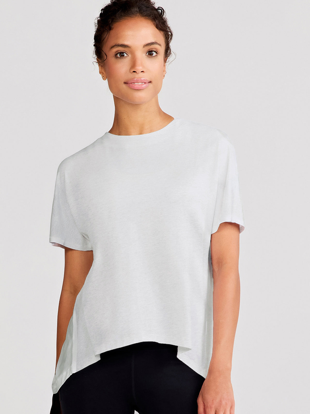 Uptown Luxe Cross Back T-Shirt - tasc Performance (LightHeatherGray)