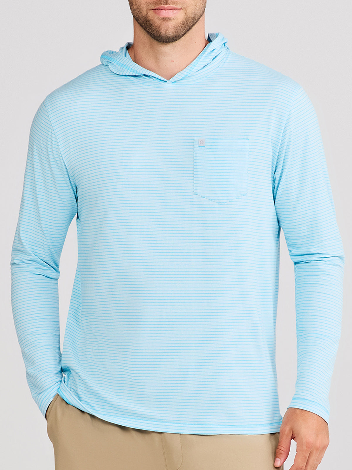 Seaside Pocket Hoodie - Mini Stripe - tasc Performance (Coast/Waves)