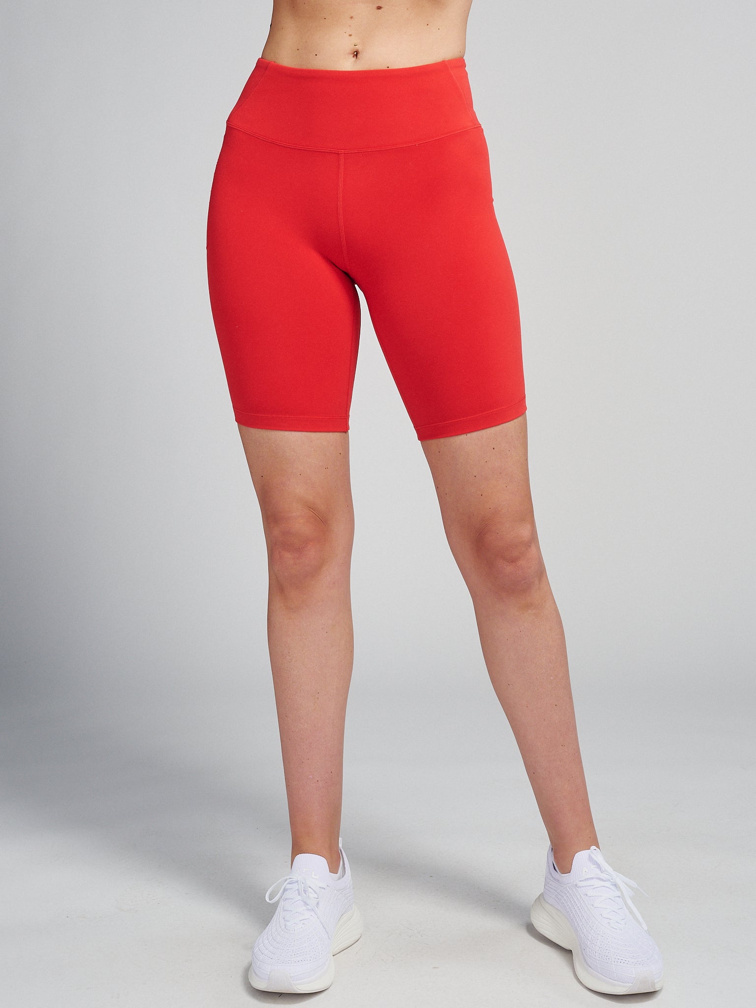 Red Cycling Bib Shorts Women - Shorter Inseam