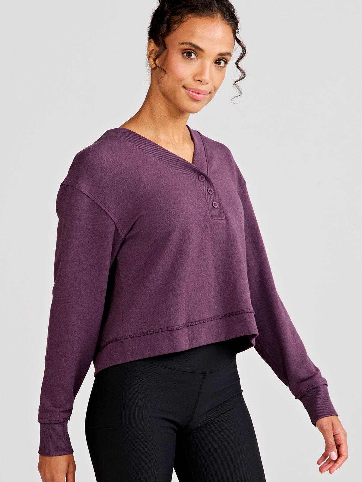 Varsity Henley Sweatshirt - tasc Performance (CometPurple)