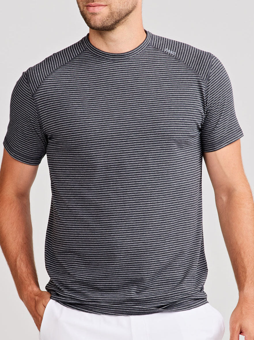 Carrollton Fitness T-Shirt - Mini Stripe tasc Performance (IronHeather/Silver)