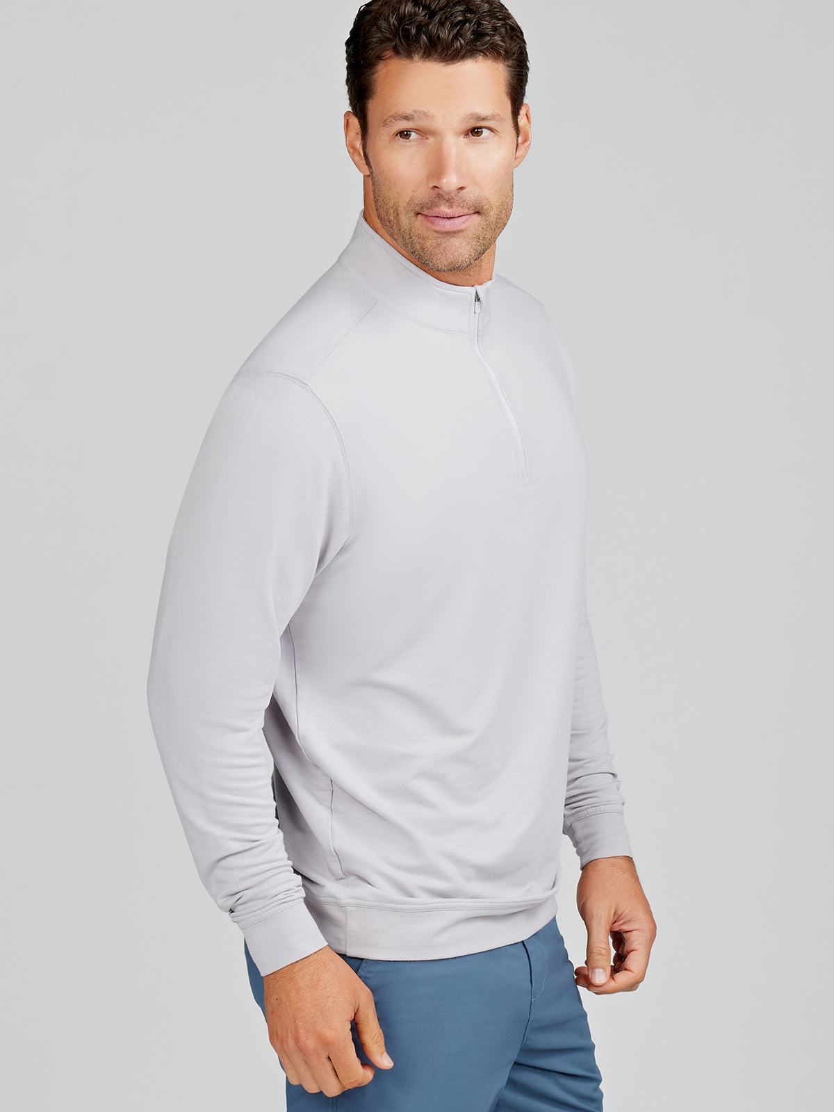 Mens white quarter online zip