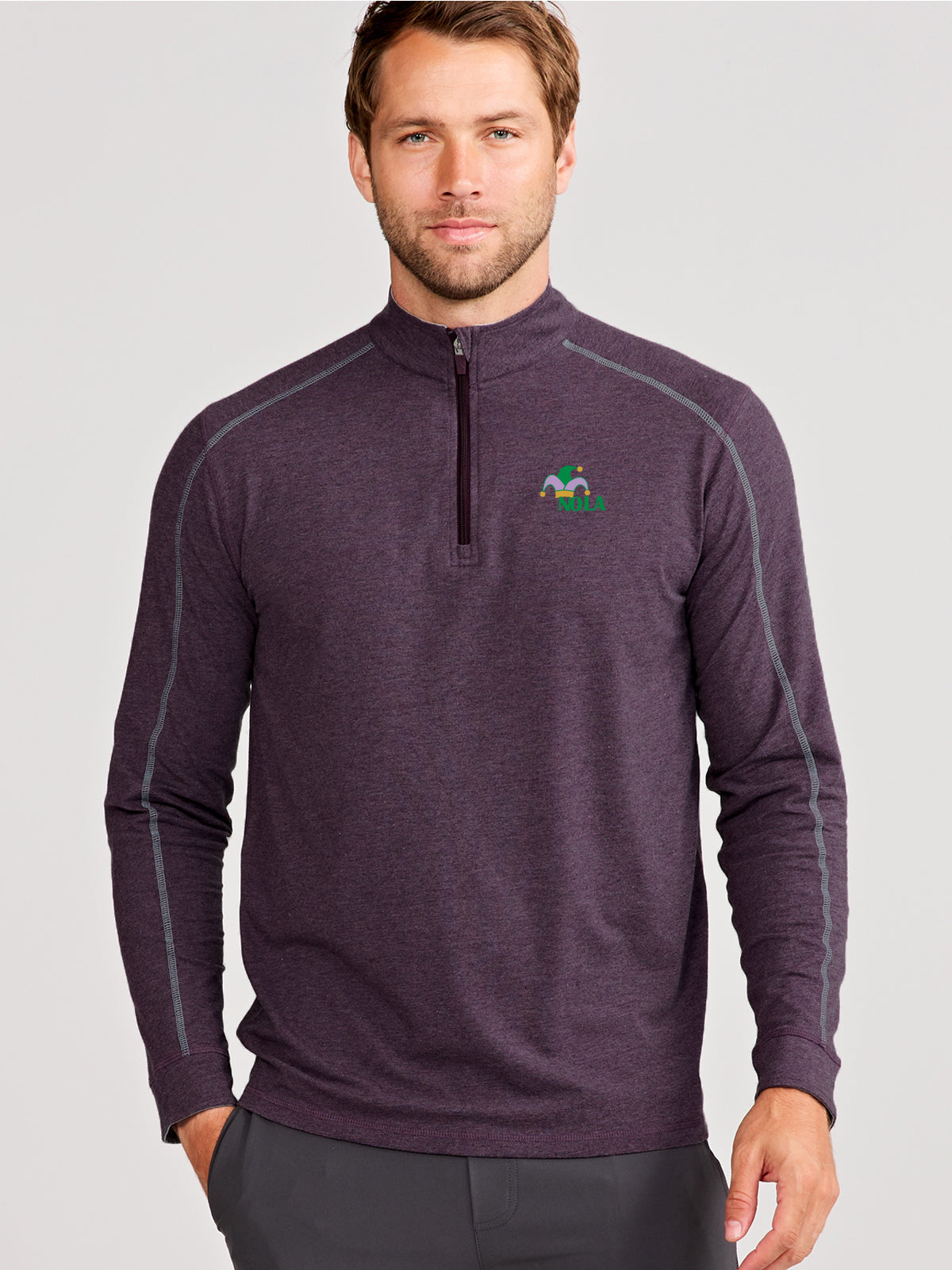 Carrollton Lightweight Quarter Zip - Mardi Gras 2025 - tasc Performance (CometPurpleHeather)