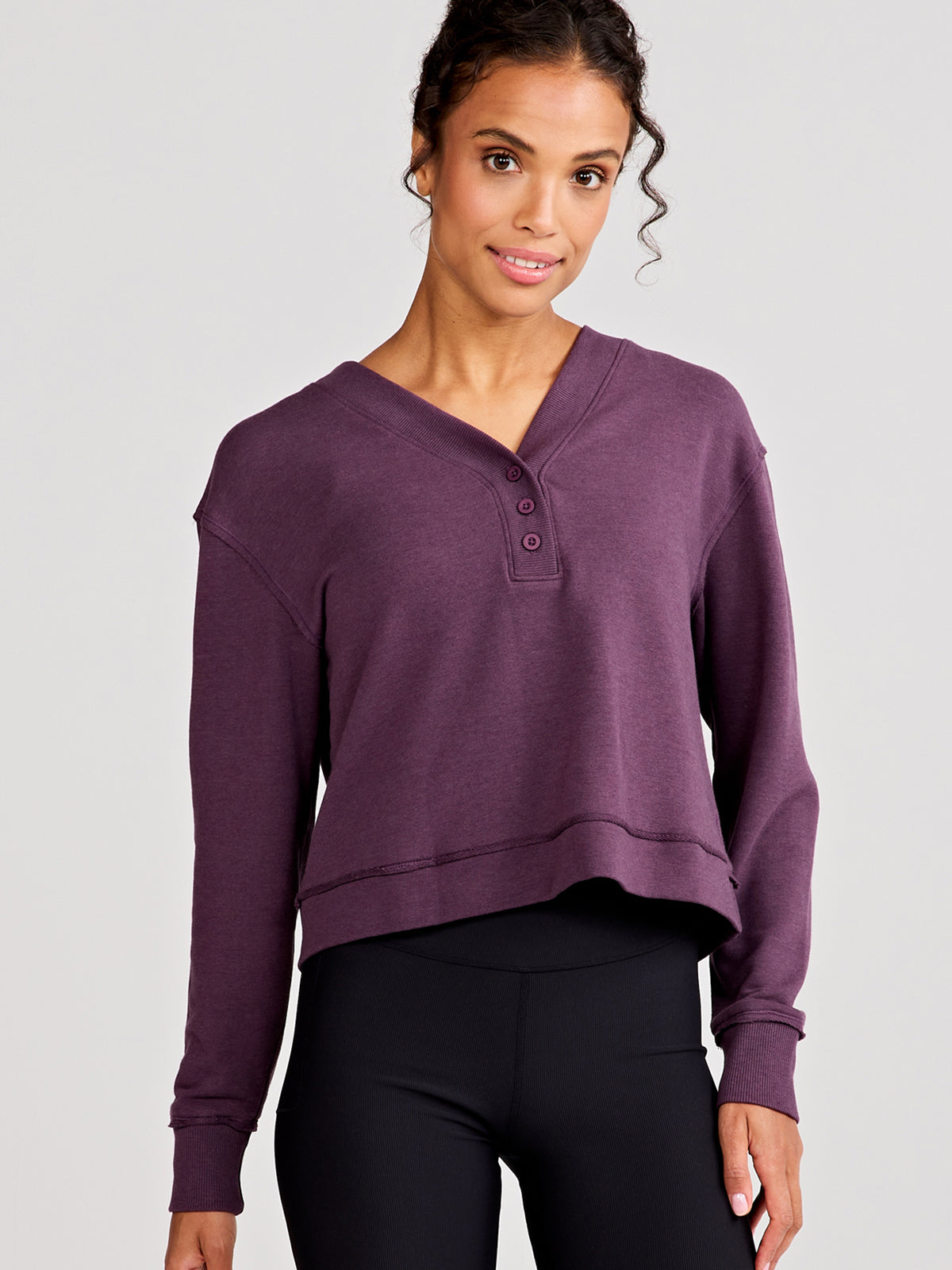 Varsity Henley Sweatshirt - tasc Performance (CometPurple)