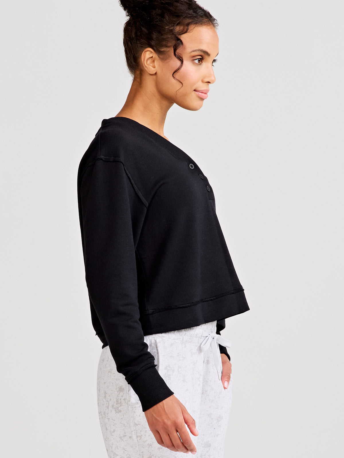 Varsity Henley Sweatshirt - tasc Performance (Black)