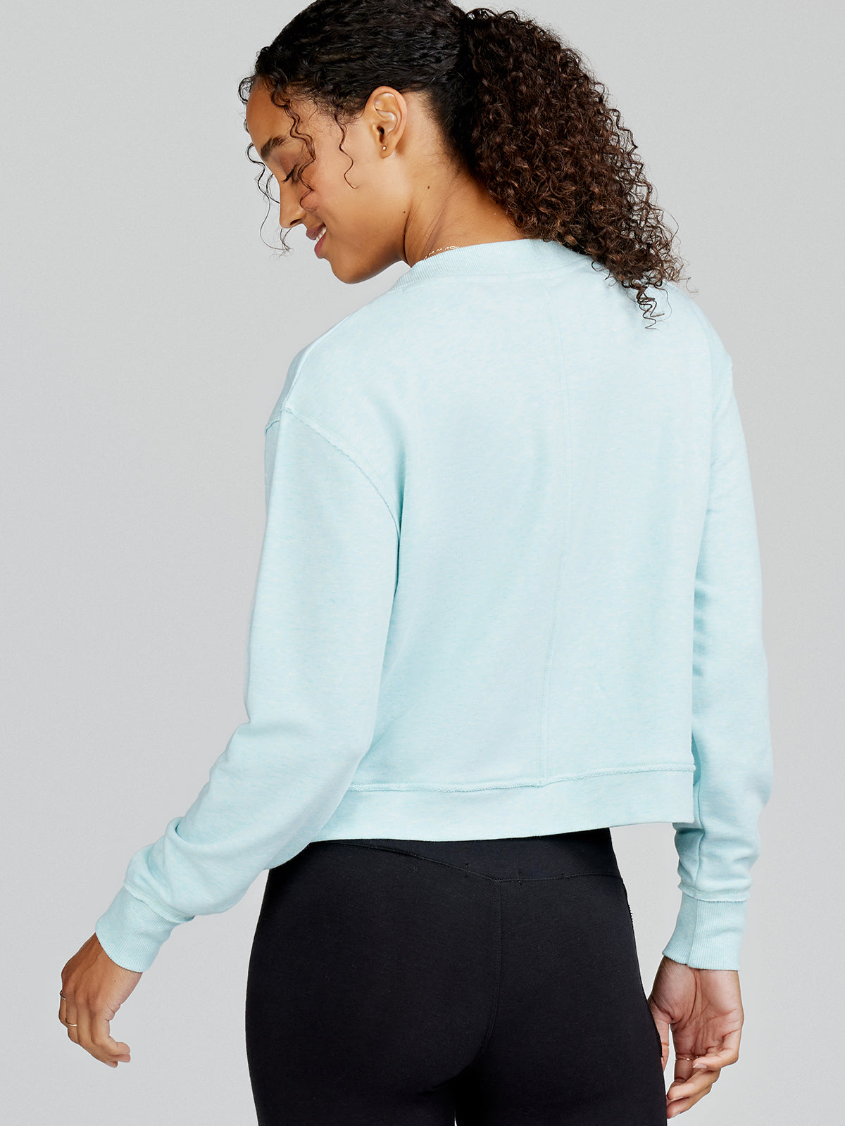 Cropped discount henley sweatshirt