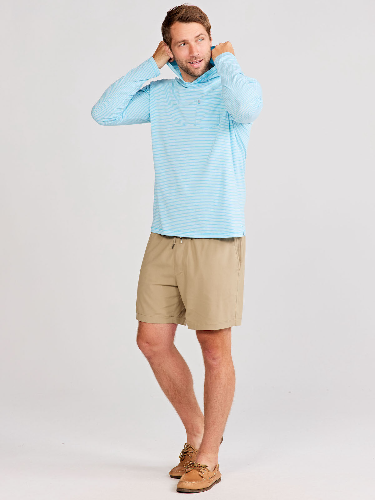 Seaside Pocket Hoodie - Mini Stripe - tasc Performance (Coast/Waves)