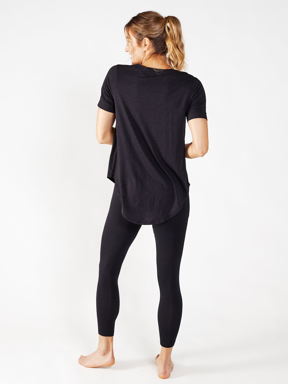 Black longline t shirt hotsell